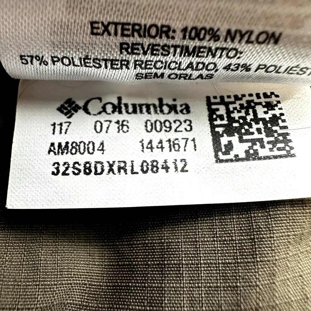 Columbia Silver Ridge Convertible Pants Omni Shade Belt Hiking Olive Green 34x32
